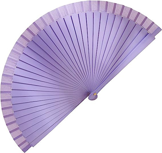 Folding Hand Fan | Handheld Fan | Personalized Wooden Fans | Foldable and Portable | Vintage Purple Hand Held Chinese Fan-Perfect for Women Wedding Dancing Party Gift Home Wall Decoration,1PC (Purple)