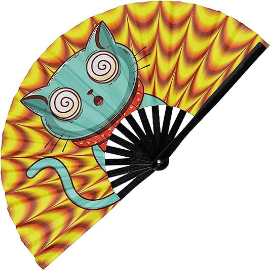 Folding Fan - Large Folding Hand Fan for Men/Women - for EDM, Music Festival, Club, Event, Party, Dance, Performance, Decoration, Gift