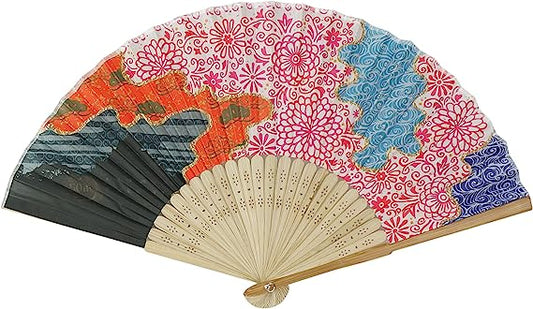 Hand Fan with Beautiful Fabric Printed